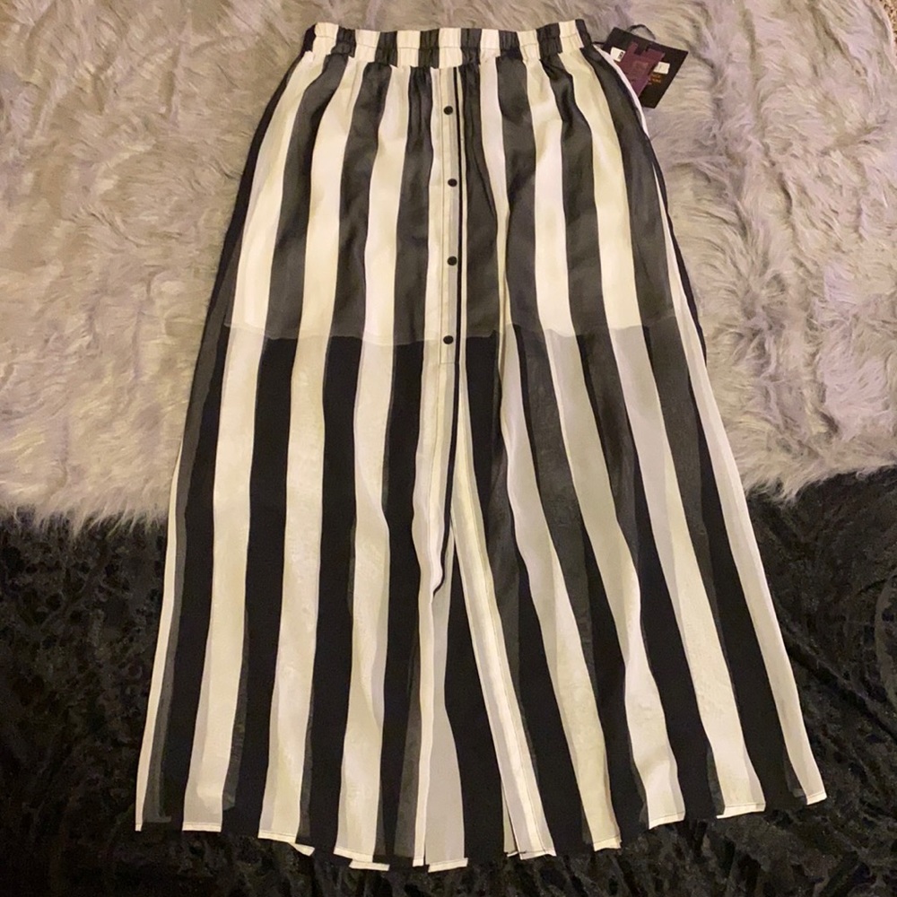 Brand new striped sheer skirt